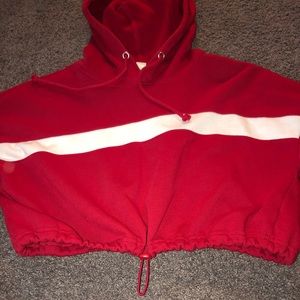 Cropped drawstring hoodie